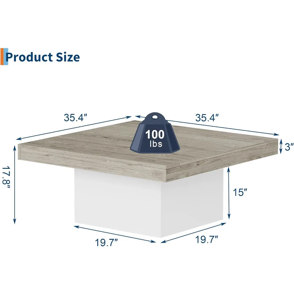 Mesa de centro moderna para sala de estar de 35 polegadas com iluminação LED plug-in de 16 cores