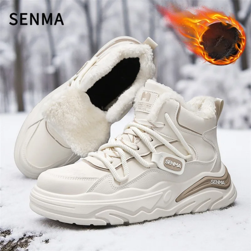 

SENMA High-top Men's Shoes 2025 New Winter Outdoor Cold-proof Fleece Warm Sports Shoes Men's Casual Snow Boots