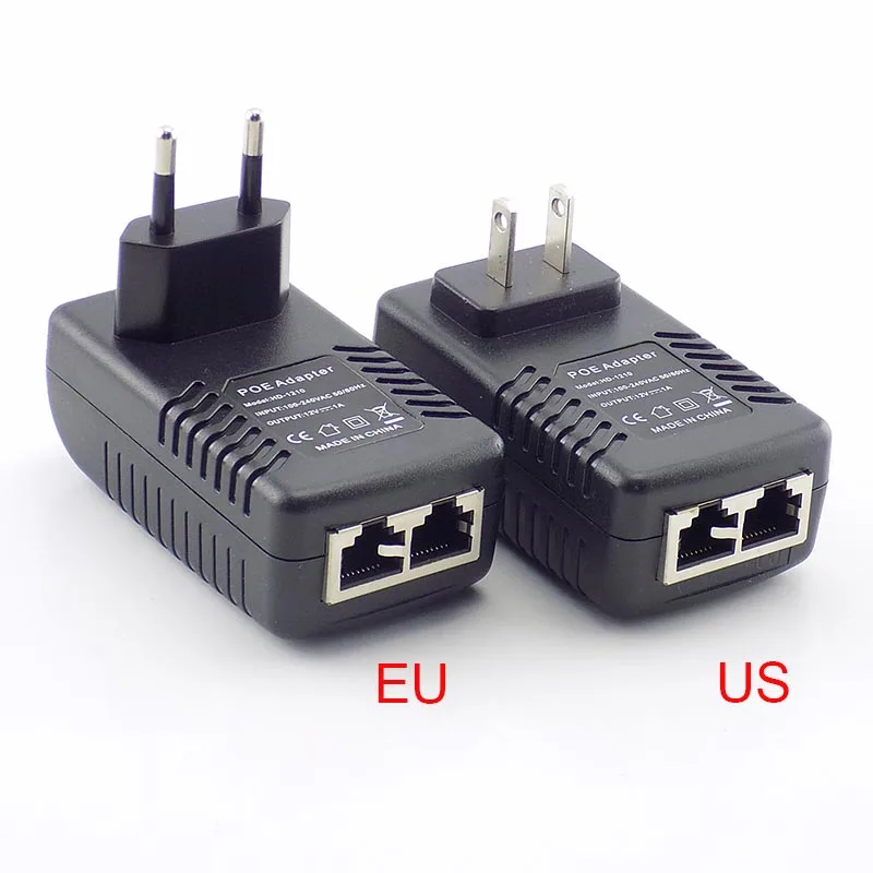 12v 1a injetor poe plugue de parede interruptor poe adaptador de fonte de alimentação adaptador ethernet sem fio para câmera ip cctv eua/ue plug c6