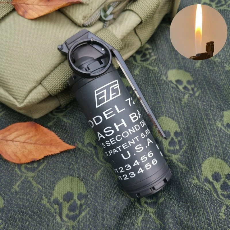 

Metal Grinding Wheel Open Flame Inflatable Lighter Personalized Pendant Gift Portable Outdoor Tool Cigarette Accessories