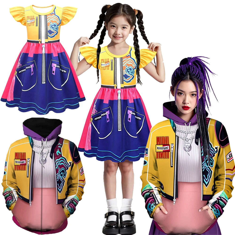 

Rumi Cosplay Costume Dress Hoodie Sweatshirt Movie Girl Group Rumi Clothing Jackets Coats Pullover Summer Fall Halloween Clothes