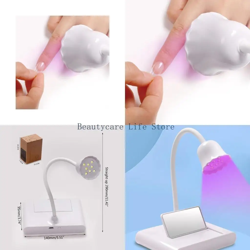 652C UV LED Lamp Mini Lotus Dryer Quick-Dry Art Polish Curing Lamp