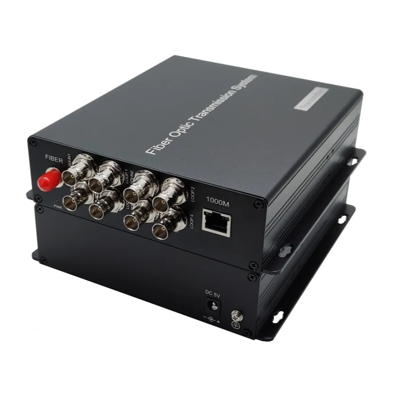 4x 3G SDI Optical Fiber Converter with 1GB Ethernet Single Fibre Network Fiber Optic Transceivers Equipment