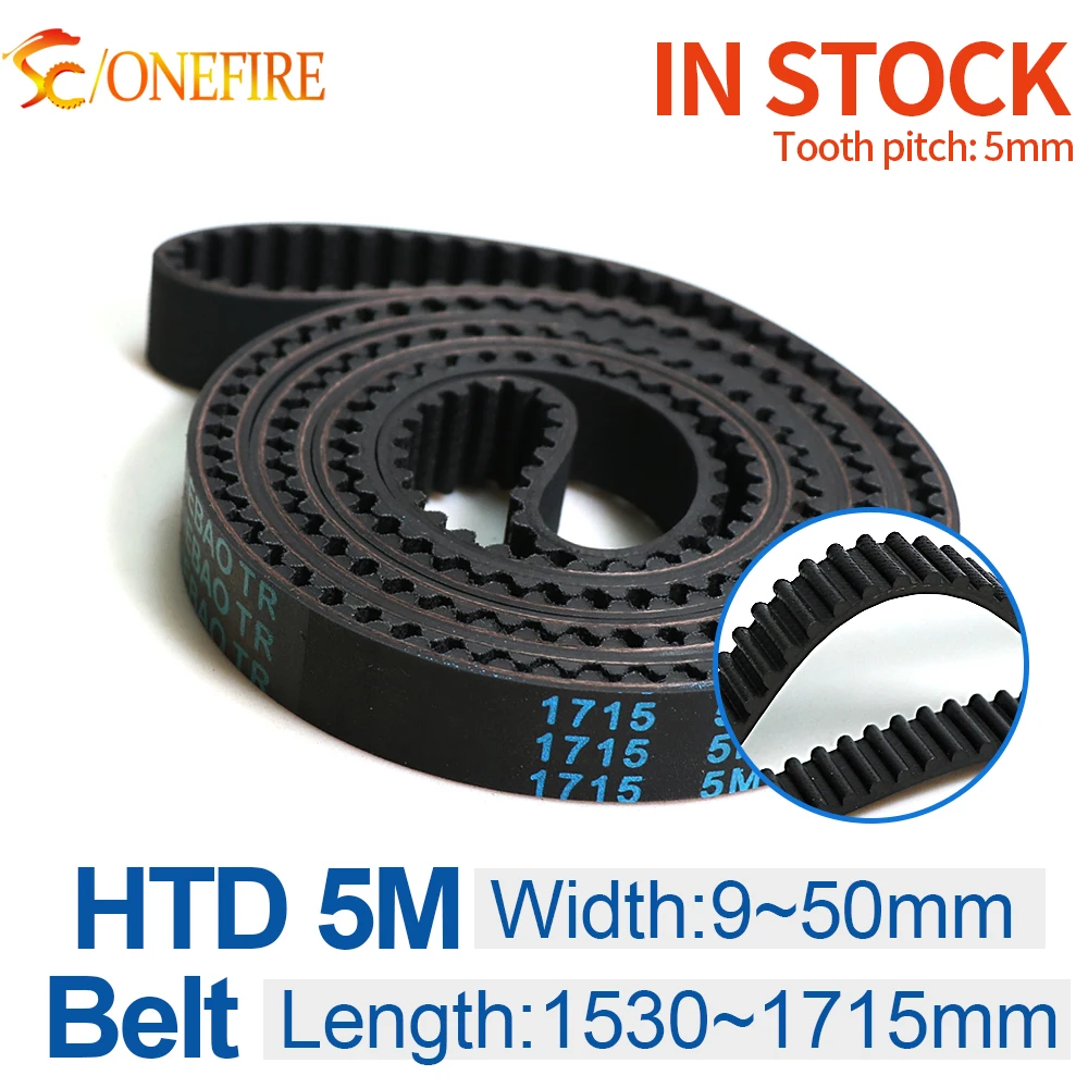 HTD 5M Timing belt L=1530 1540 1575 1590 1595 1615 1685 1690 1700 1715mm Belt width 9~50mm HTD5M synchronous Belt