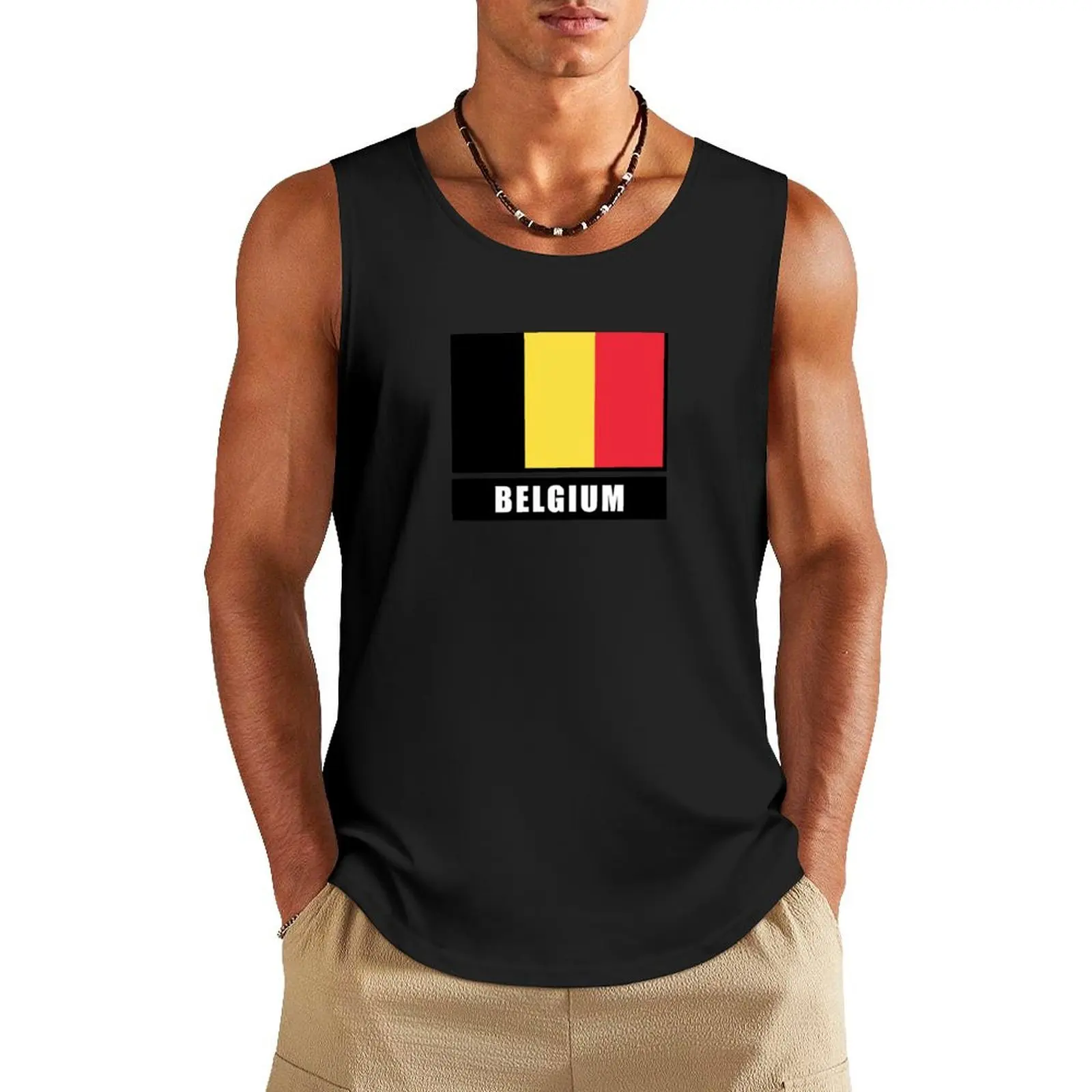 

Belgium fans Tank Top summer clothes man 2025 gym clothing anime gym clothes man fitness
