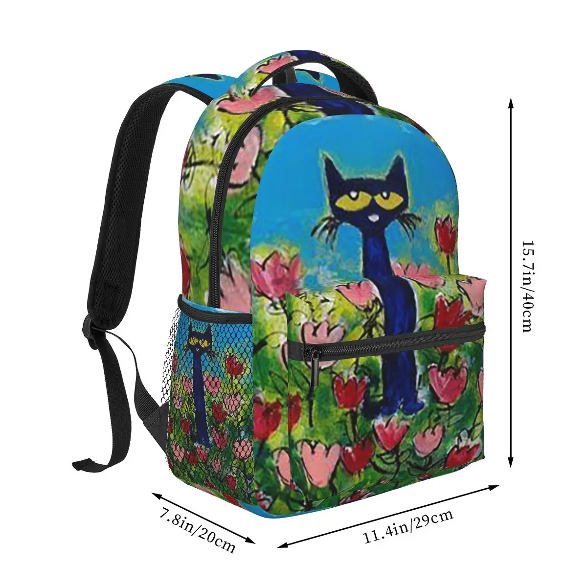 Pete The Cat Playing Guitar Backpacks Boys Girls Bookbag Children School Bags Cartoon Kids Rucksack Shoulder Bag Large Capacity