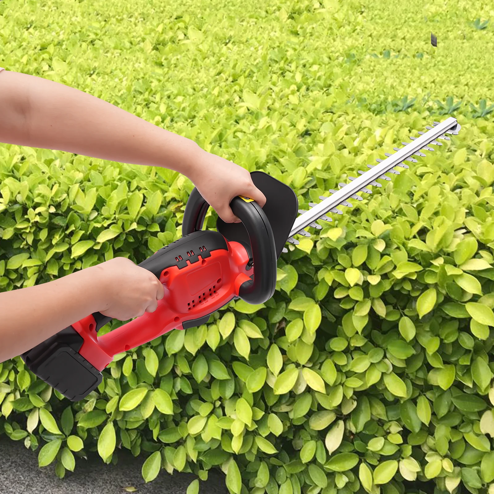 

1880W Cordless Hedge Trimmer, 19.7" Blade, 21V Battery, Cuts 0.2" Branches for Hedges, Gardens, Landscaping, Dual Safety Switch