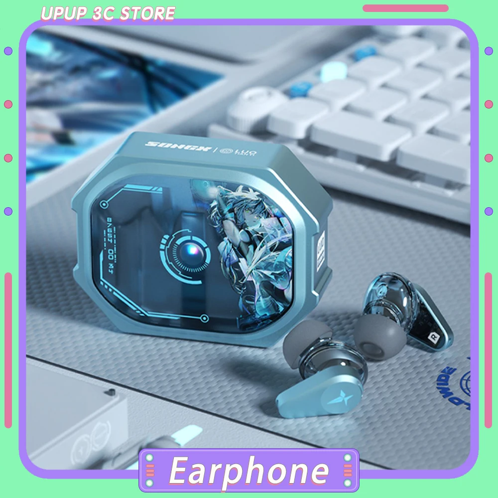 Songx Vsinger Luo Tianyi Headphone Wireless Bluetooth Anc Noise Reduction Gaming Earphones Customized Gamer Accessories Gifts