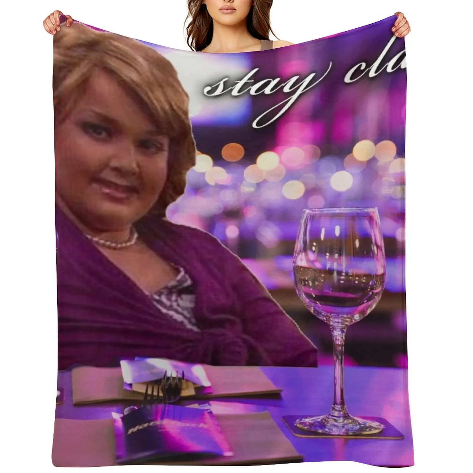 

girl gibby at the bar: stay classy Throw Blanket heavy to sleep Comforter Soft Plaid Retros Blankets