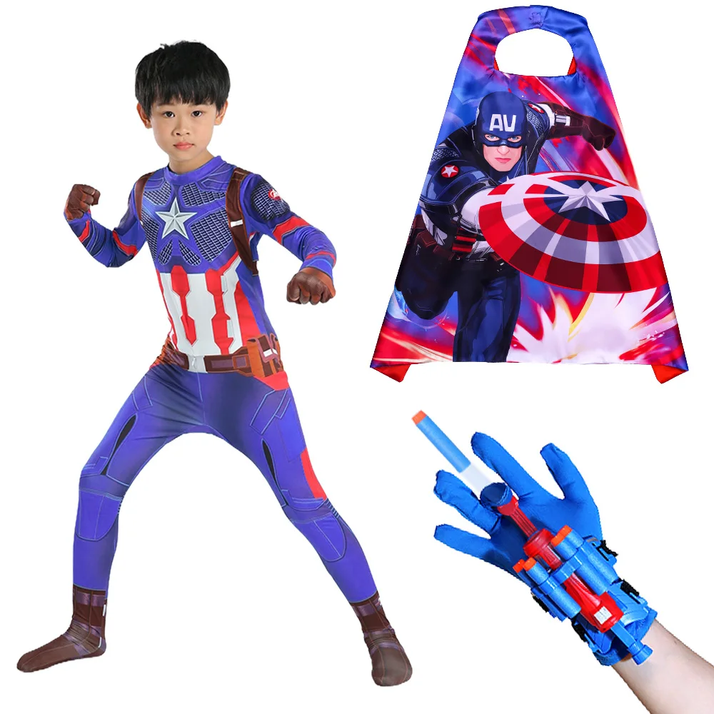 بدلة كابتن أمريكا الضيقة تأتي مع قاذفة الرأس متعددة اختيارية لأزياء حفلات العطلات #2