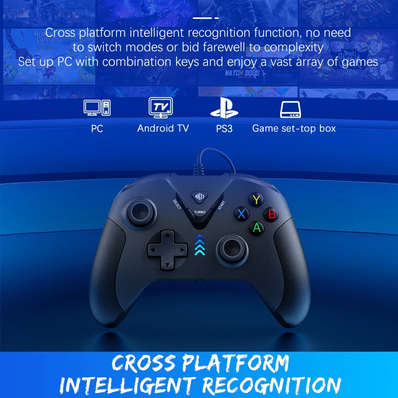 Neuer kabel gebundener Game controller Dual Hall Linear Trigger geeignet für PC Android Smart TV PS3 somatos ensor ischen Vibration Game Controller