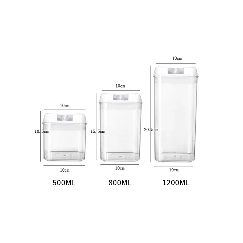 Sealed tank Transparent thickened square plastic storage tank, kitchen household grain can, coffee can storage box