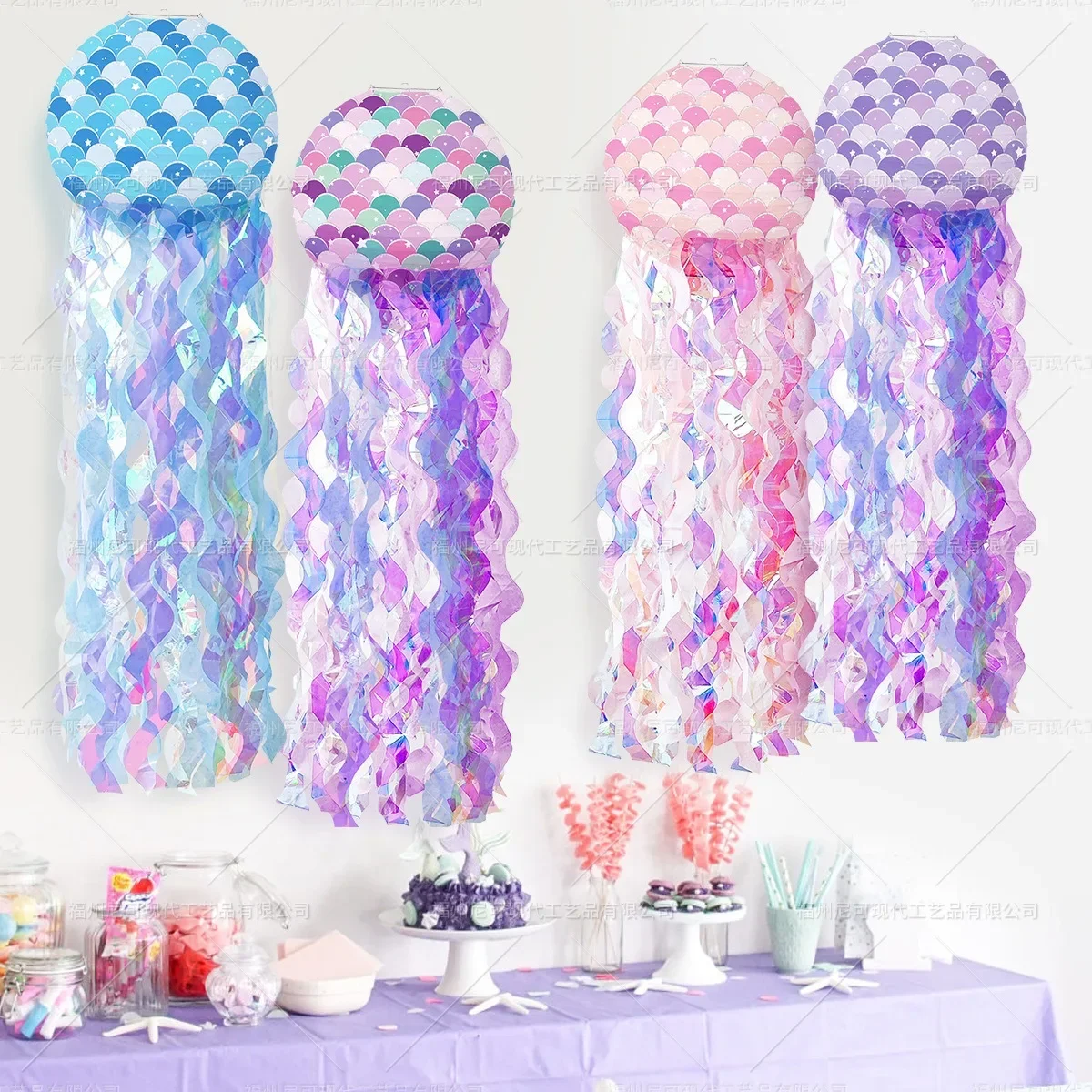 Mermaid Jellyfish Paper Lantern Ocean Theme Lantern Decoration Girls Mermaid Birthday Baby Shower Under the Sea Party Decors