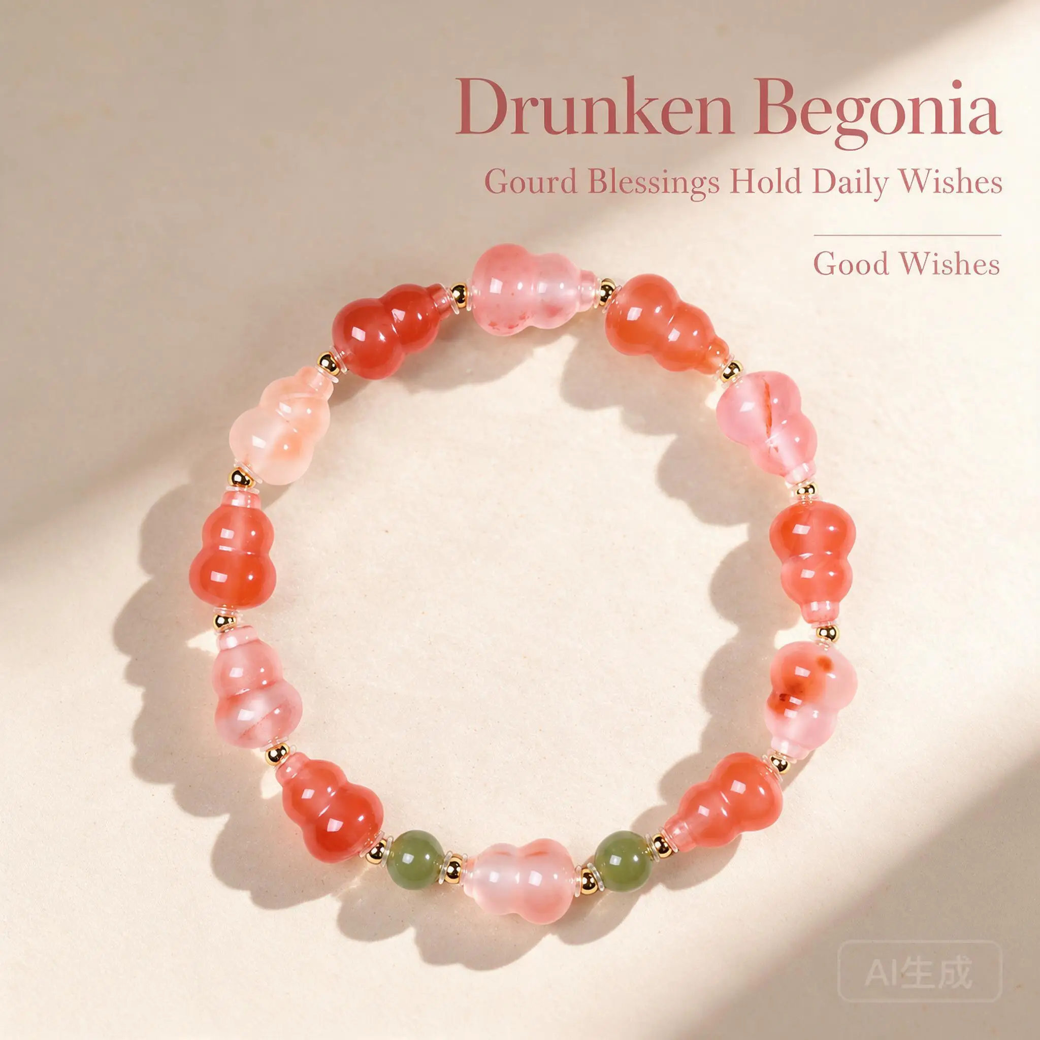 Chinese Style Lucky Fortune Gourd Natural Ice Floating South Red Agate Beaded Bracelet For Women Hetian Jade Blessing Good Luck