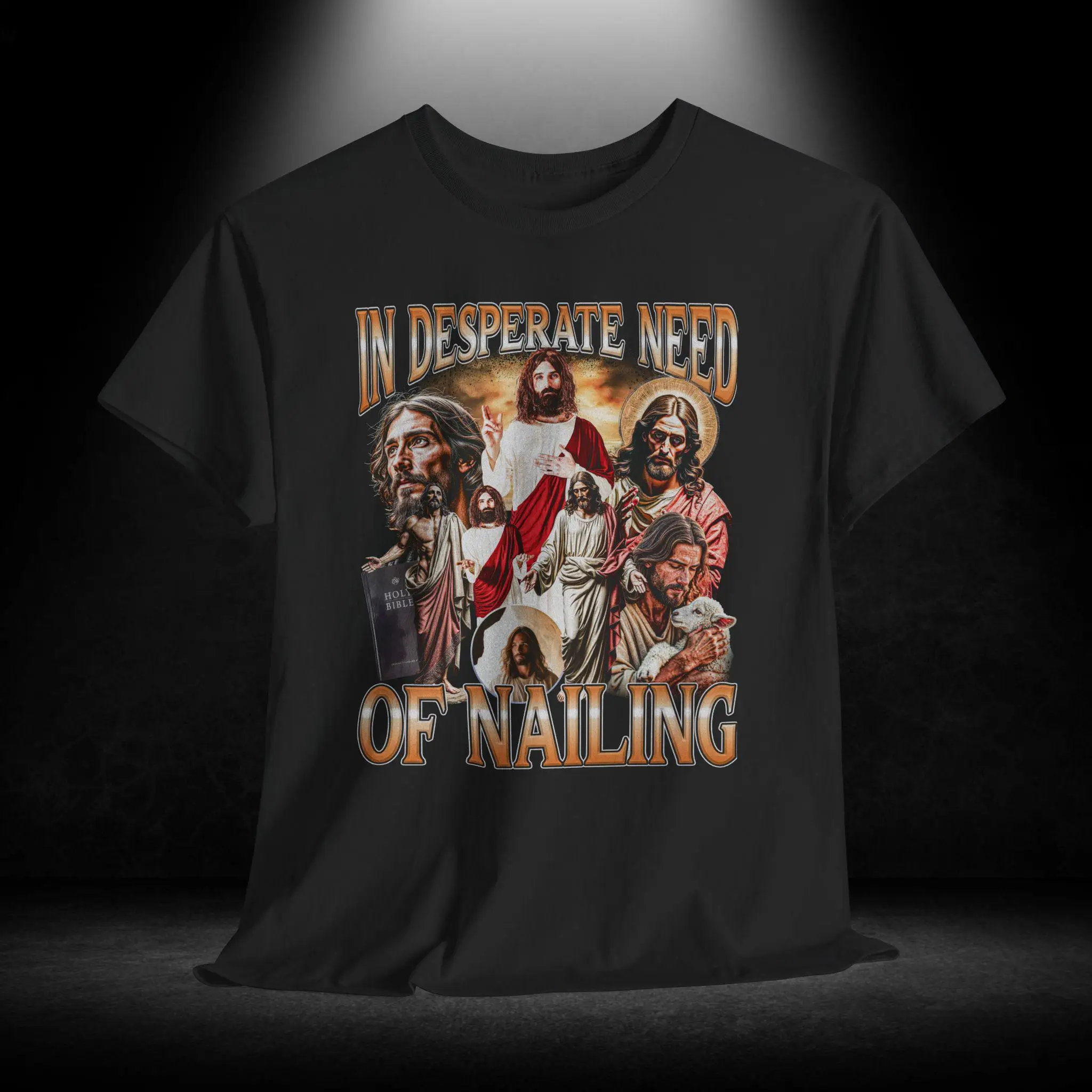 

Funny Jesus Meme Tee, Unisex Heavy Cotton T-shirt, Unhinged Shirt, Offensive Inappropriate Cringe Shirt