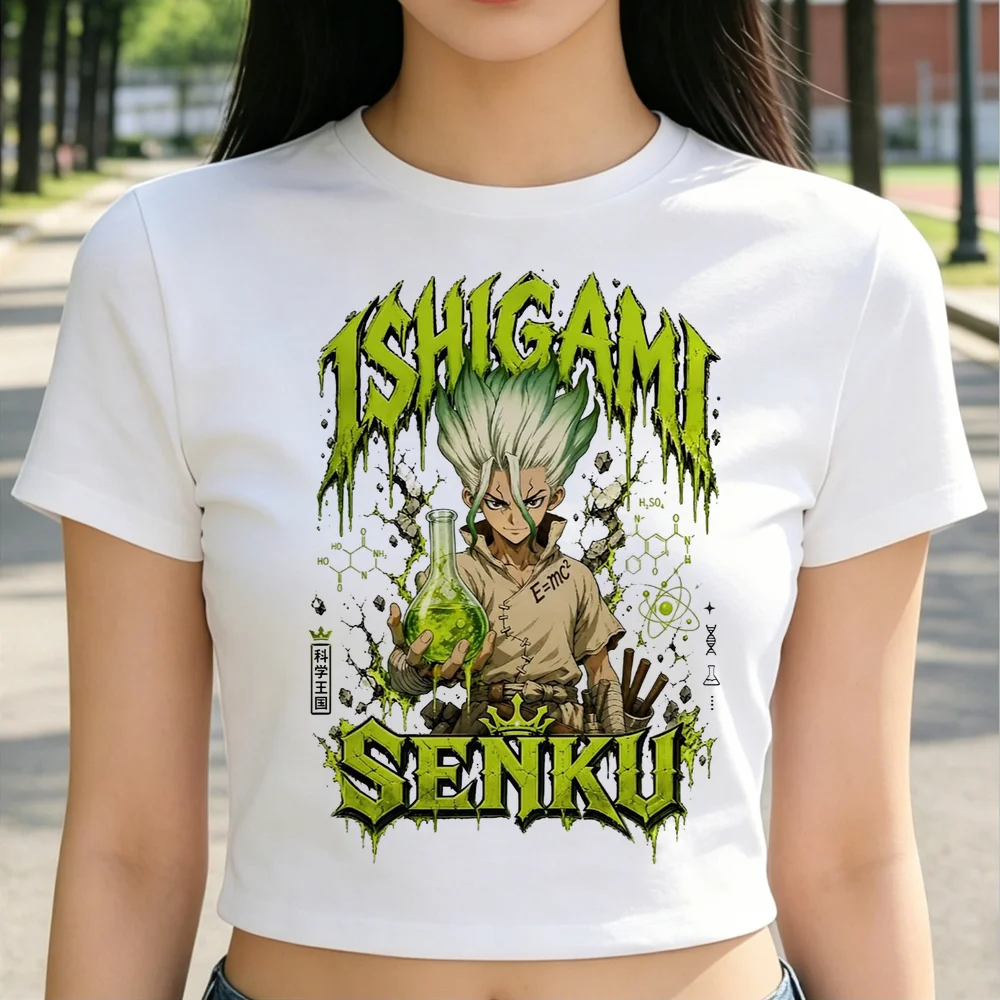 Dr Stone crop top shoujo cheap funny cutecore vintage shirt y2k vintage party meme gothic