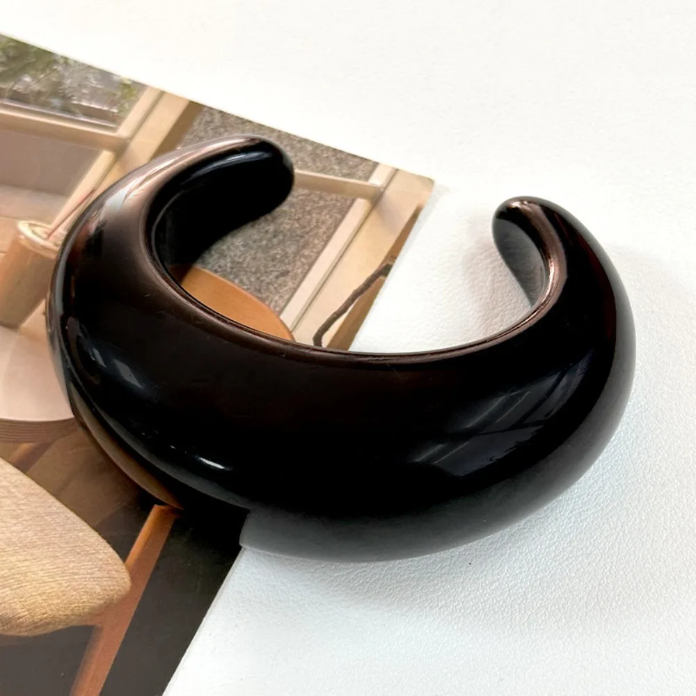 

Bohemian Chunky Resin Bangle Circular C-shaped Irregular Wide Bracelet Jewelry Accessories Minority Design Retro Hand Ring Women