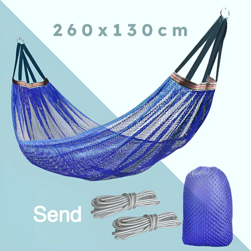 Hammock Swing Outdoor Camping Ice Silk Hammock Single Widened Mesh Ndoor Childrens Swing Leisure Hammock image 5