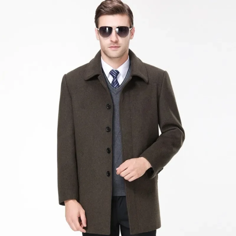 

new arrival men's wool coat medium-long male thickening large outerwear winter warm trench plus size M L XL 2XL 3XL 4XL5XL6XL7XL