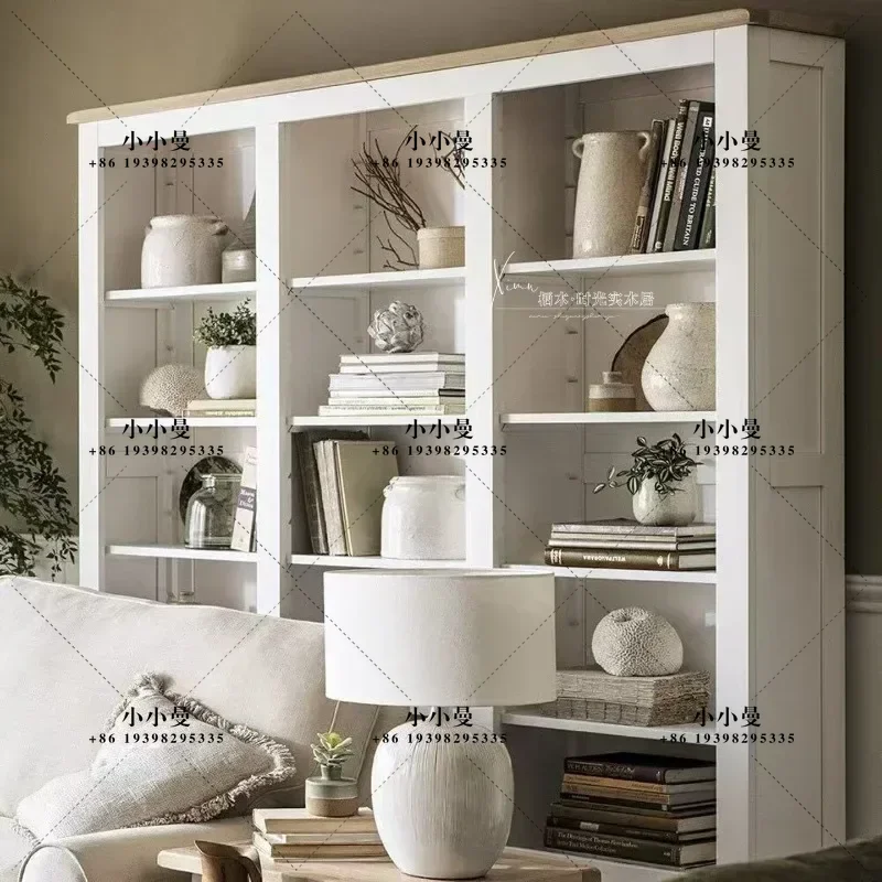 American rural solid wood living room French retro with drawing display cabinet