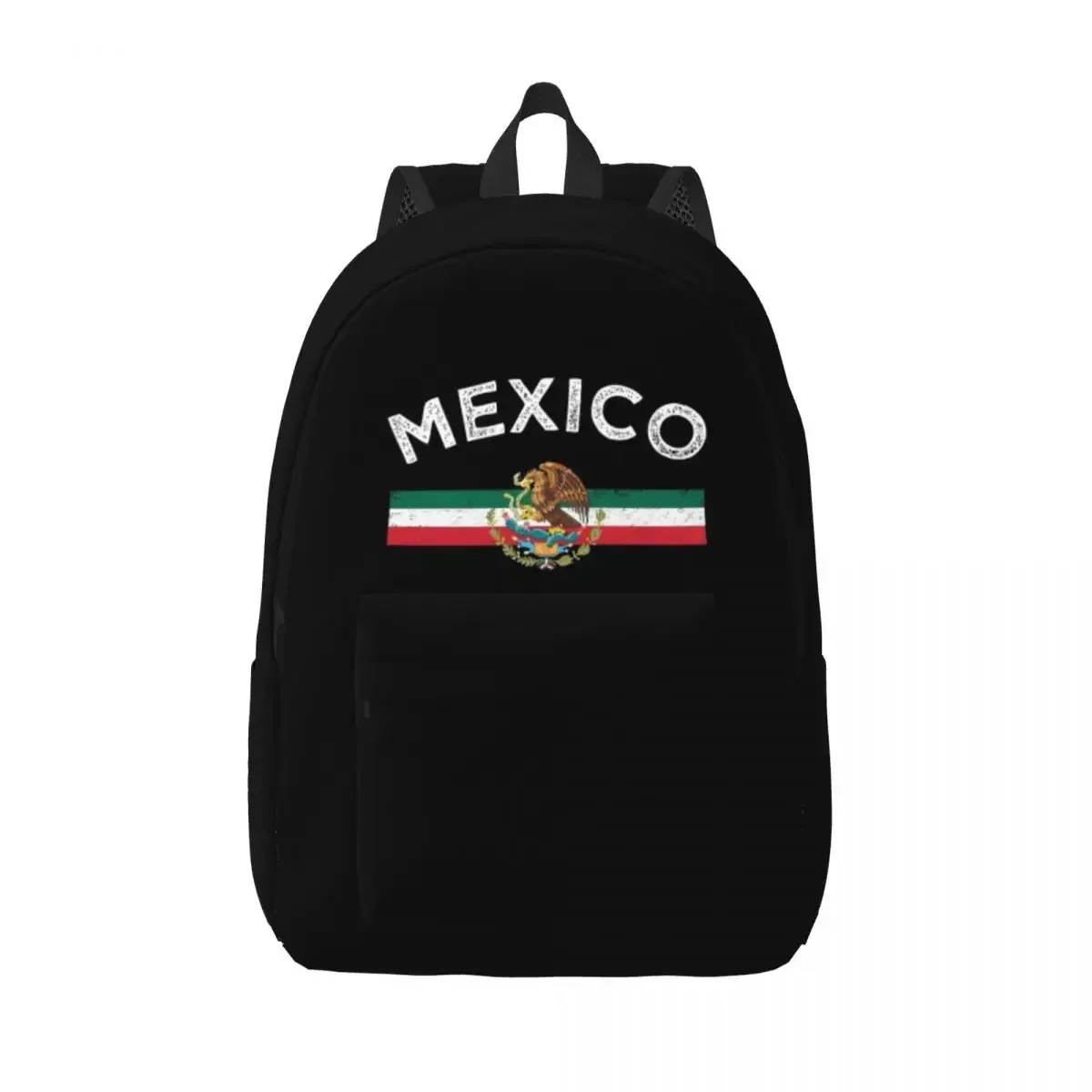 Coat Of Arms Of Mexico Backpack High School Work Distressed Mexico Flag Mexican Pride Daypack Laptop Computer Shoulder Bag