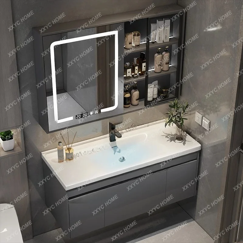 XXPartitions Toilet Bathroom Cabinet Shelves Mirror Organizer Storage Makeup Cupboard Modern Decorations Gabinete Salon Furnitu