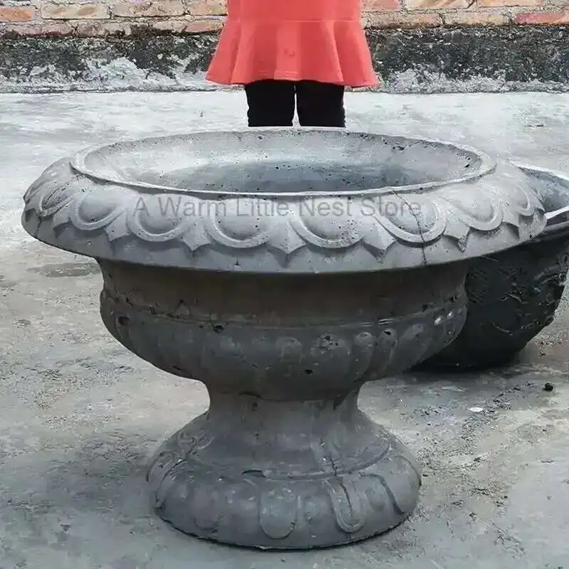 Balcony Column Decoration Template Accessories Round Flower Pot Molds Cement Pot Homemade Extra Large Bonsai Model Flower Box GL