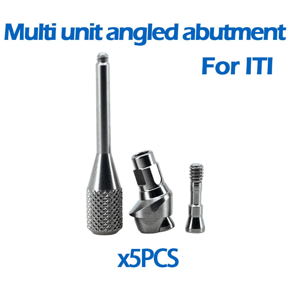 5Pcs Dental Implant Multi Unit Angled Abutment Compatible With Straumann ITI Bone Level Titanium Screw-Retained Bridge Restores