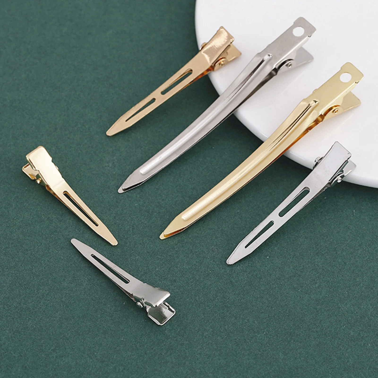 25PCS Metal Alligator Hair Clips Single Prong Smooth Design No Teeth Available in 45mm Sizes