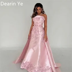 Customized Evening Dress Dearin Strapless A-line Floor Length Skirts Applique Bespoke Occasion Dresses Saudi Arabia Formal Prom