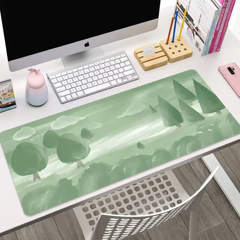 

800x300x2mm Cute XXL Keyboard Carpet Large Desk Pad Non-slip Rubber Gamer Mouse Pad Laptop Kawaii Cartoon Scenery New