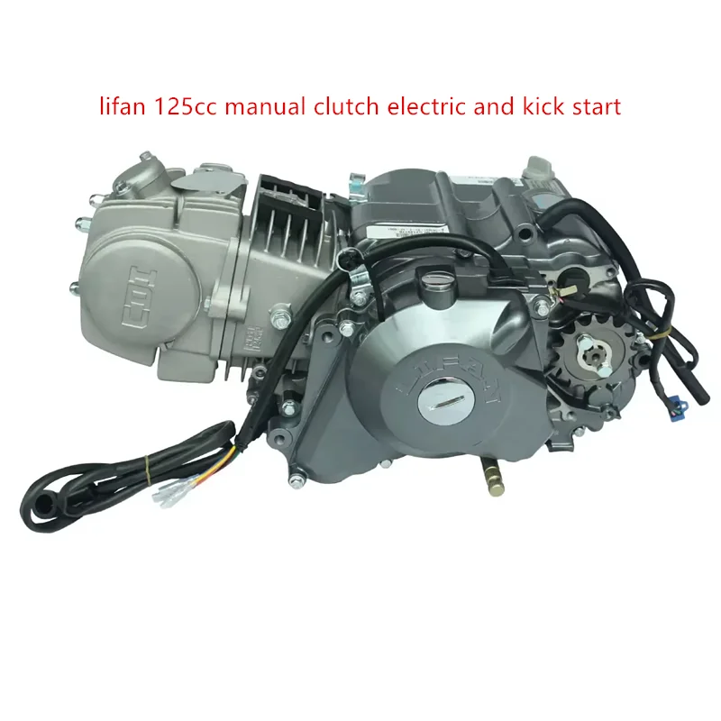 Mesin Motor Lifan 125CC Baru 4 Tak Perakitan Lengkap Starter Elektrik Kick Starter CDI Pengapian 1 Kompatibel Model CG125 CG250 CG200