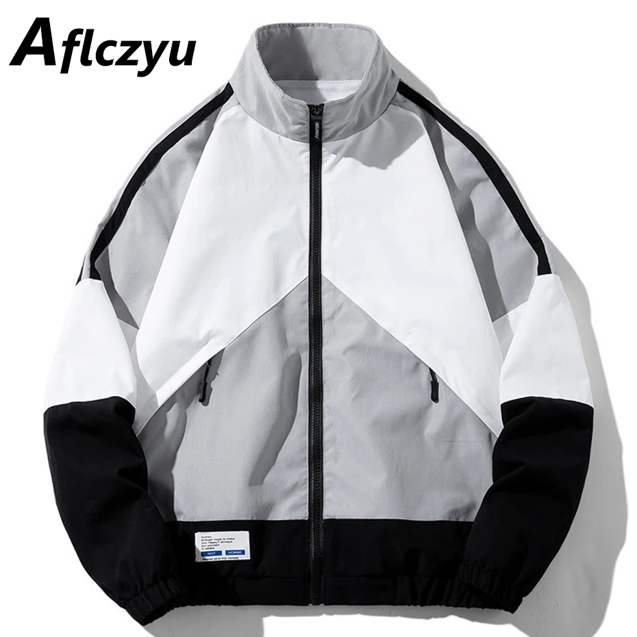 

Spring Autumn Running Jacket Men Fashion Casual Patchwork Coat Male Outdoor Outerwear