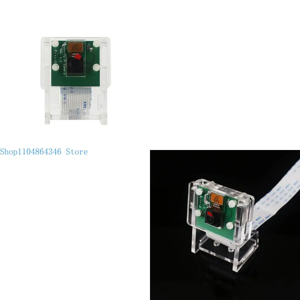 5asd 1Set Transparent Acrylic 5MP Camera Holder Clear Support Bracket Case for RPI