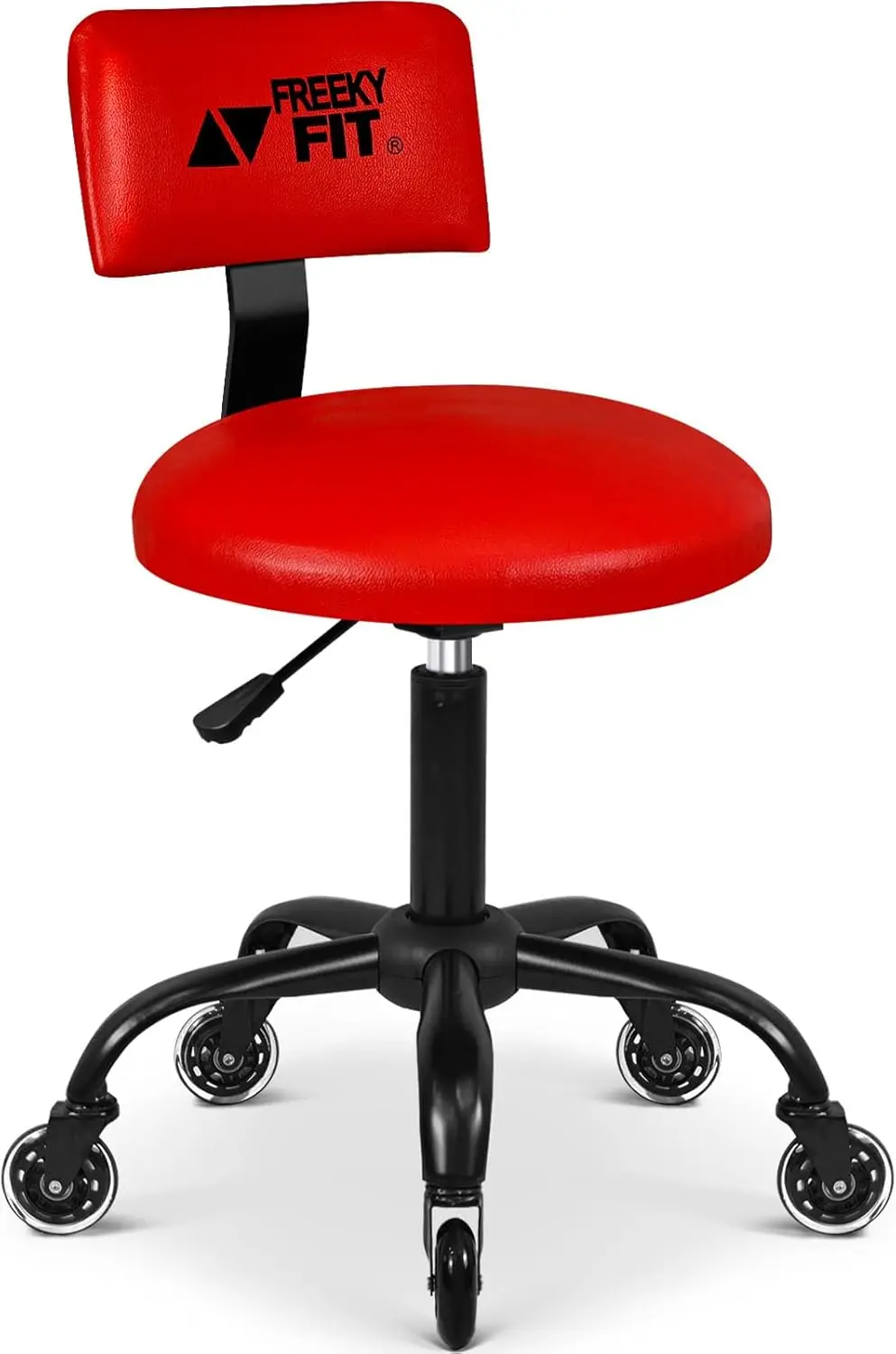 

Rolling Shop Stool with Wheels, Adjustable Height 15.55"-18.3", Heavy Duty Swivel Seat for Garage, Salon, Tattoo - Red