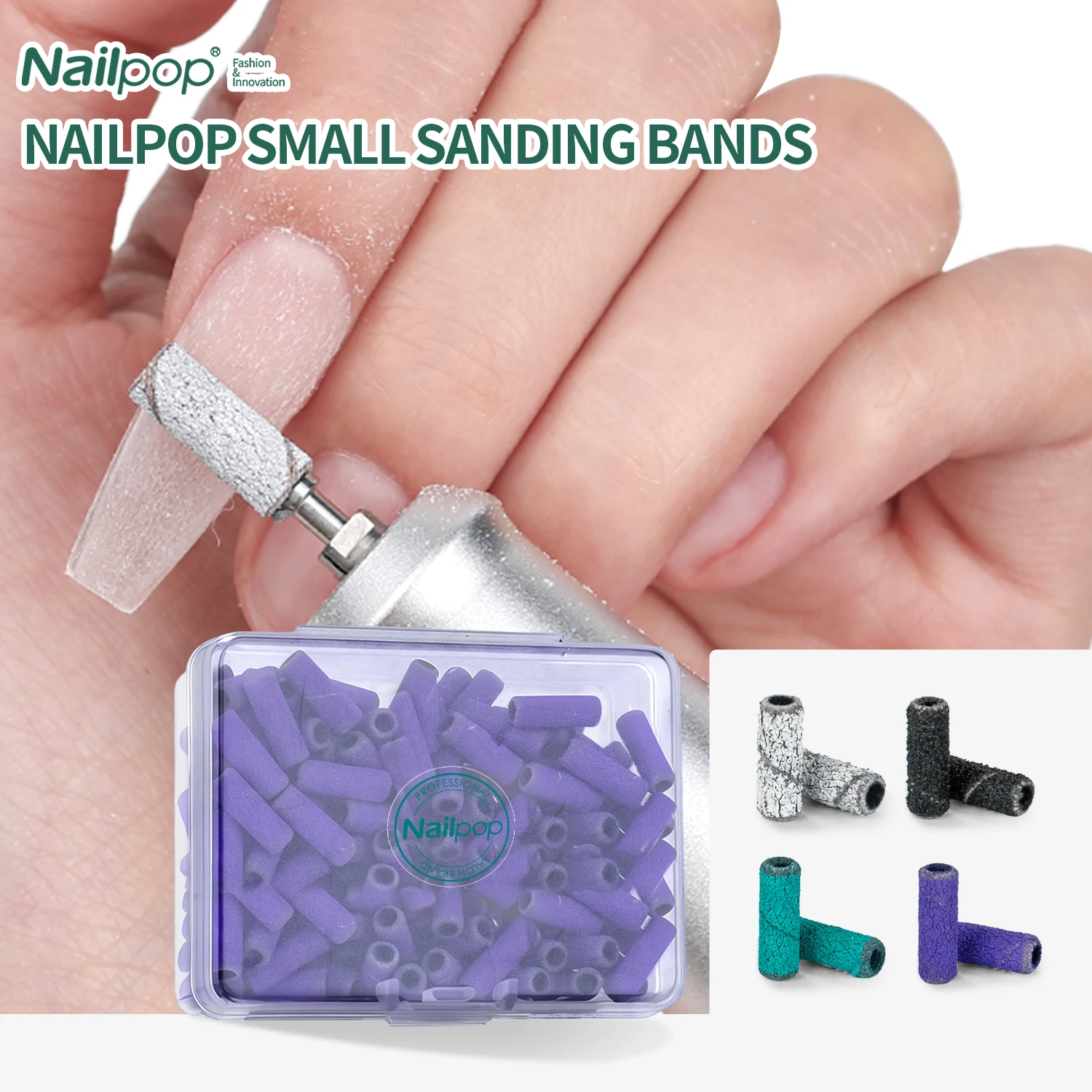 

Nailpop Small Sanding Bands100pcs Replaceable Sanding Band 80#120#180#240 For Dead Skin Removal Professional Pedicure Tool