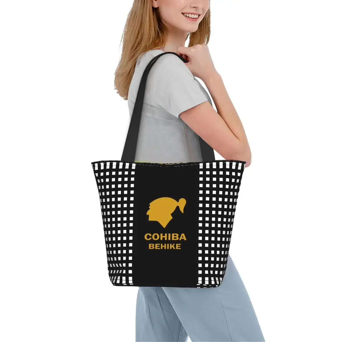 Cuban Cohiba charutos sacolas de compras, reciclagem mercearia, Canvas Shopper, Shoulder Bag