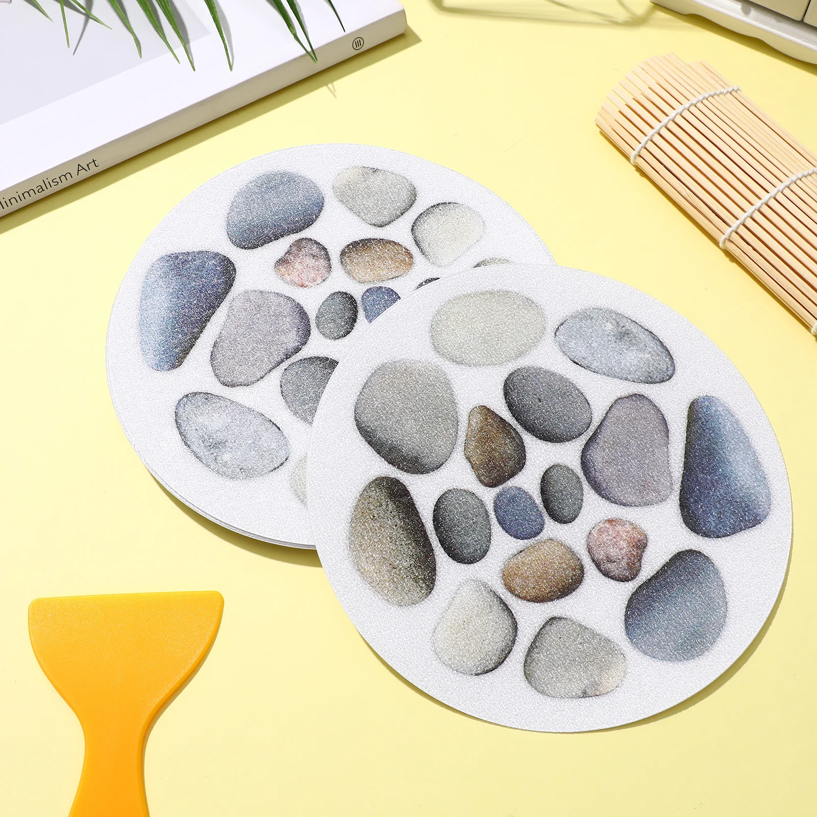 

8Pcs Non-Slip Stickers 15Cm for Bathtub Bathroom Floor Anti-Slip Decals Stone Design Self-Adhesive Safety Pads on Slippery Tiles