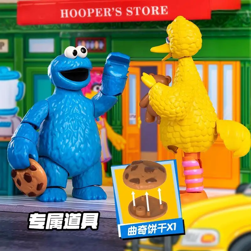 Brooke Sesame Street Episode 1 Elmo Big Bird Cookie Monster 만화 인형 핸드 모델, 귀여운 애니메이션 캐릭터 데스크탑 장식