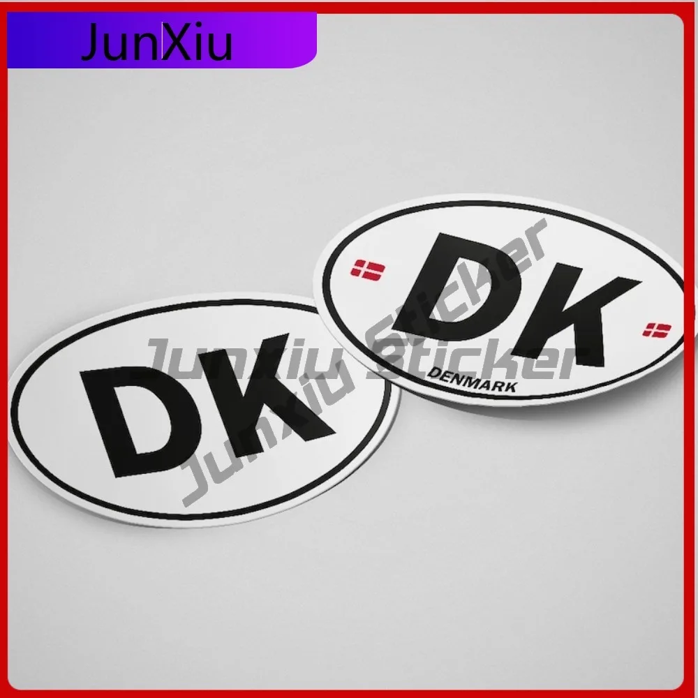 

Denmark Flag Sticker Oval-shaped White and Black Country Creative Refrigerators Laptops Waterproof Anti UV Car Styling Auto