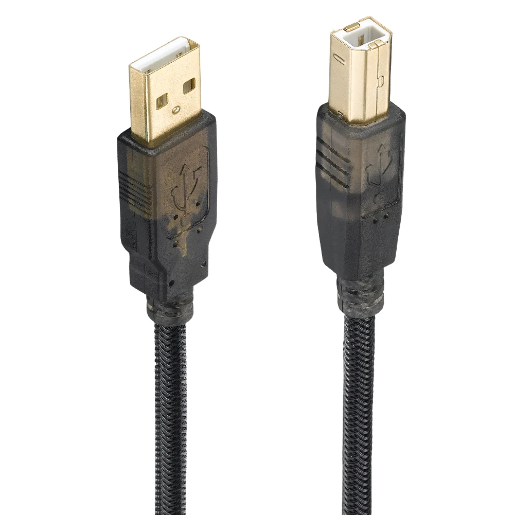 Bochara Nylon Braided USB 2.0 Printer Cable Type A to Type B M/M Foil+Braided Shielded Gold Plated 1.8m 3m 5m 7.5m