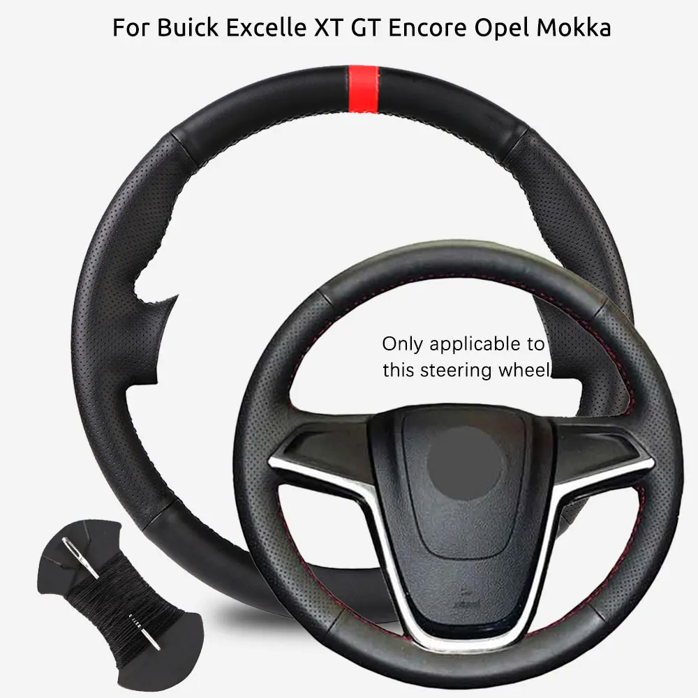 

Custom Car Steering Wheel Cover For Buick Excelle XT GT Encore Opel Mokka Black Microfiber Leather Anti-Slip