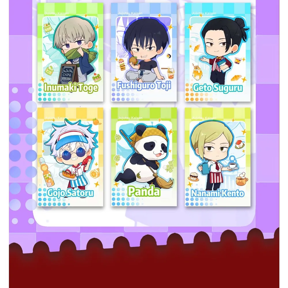 Anime Jujutsu Kaisen Collection Card Megumi Fushiguro Satoru Gojo Yuji Itadori Cute Q-Version Characters Creative Card Bricks