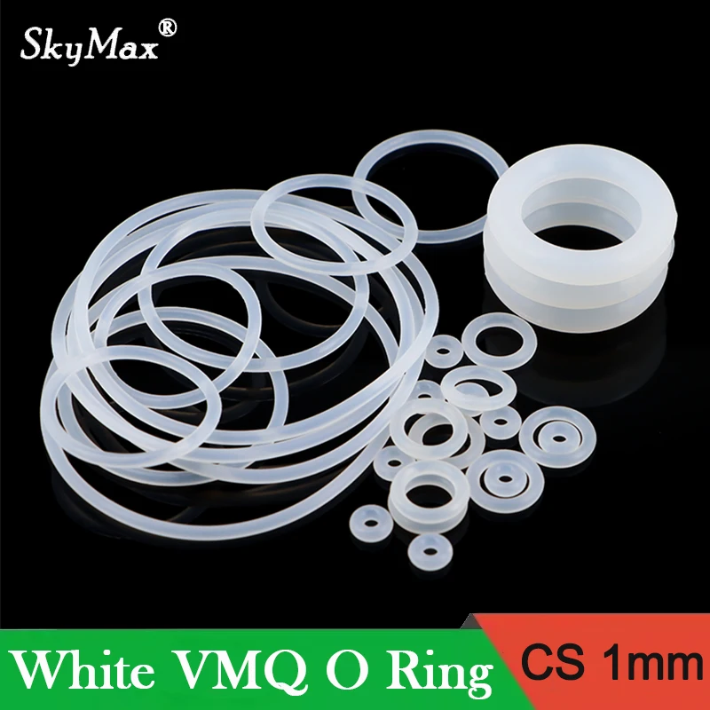 

White Silicone O Ring Gasket CS1.0mm OD3/3.5/4/5/6/7~50mm Food Grade Sealing Cooker Washer Silicone Rubber Seal Gaskets 10/50Pcs