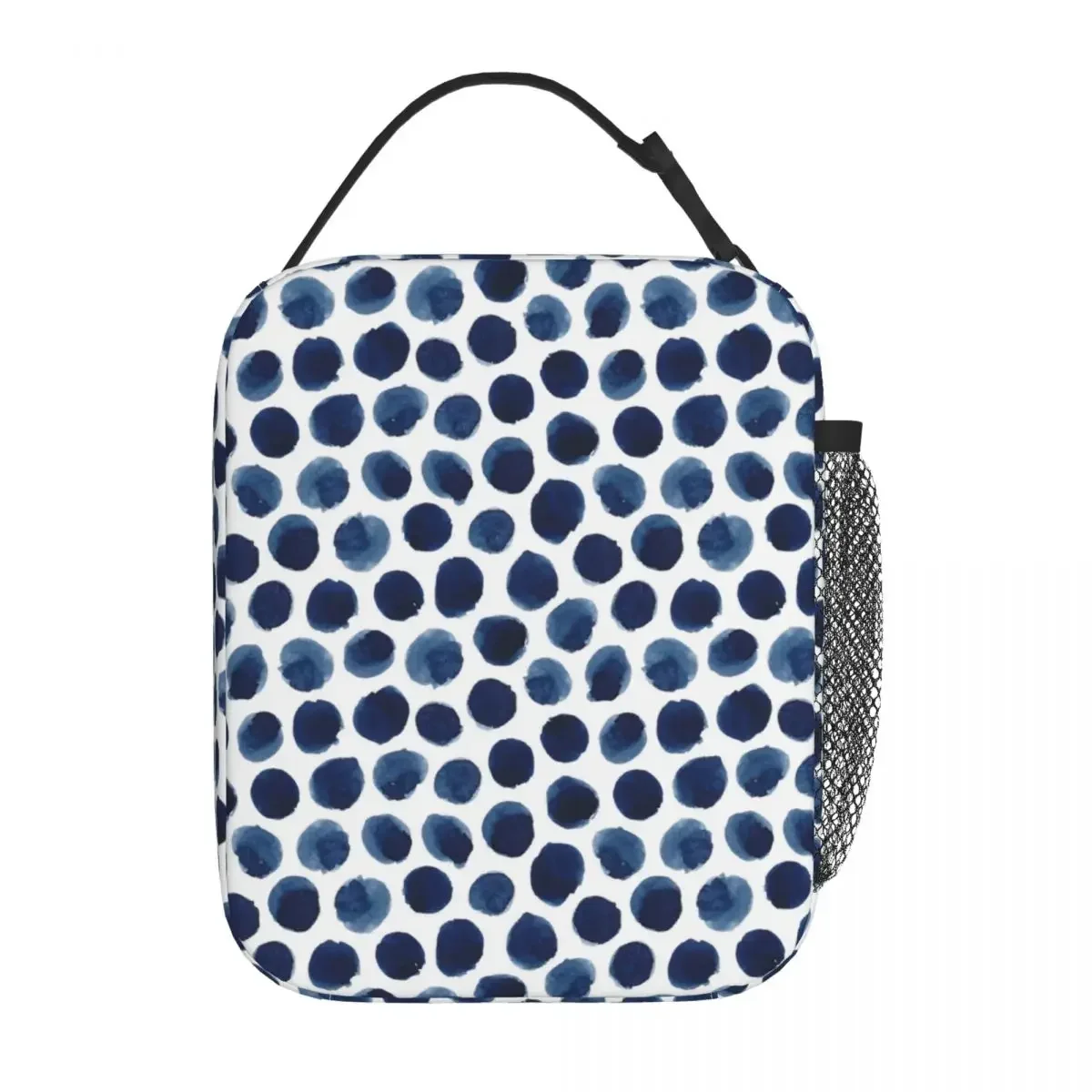 Grande IndigoBlue Aquarela Polka Dot Isolado Lunch Bag, Recipiente de Refeição, Tote Portátil, Caixa de Escritório para Homens e Mulheres