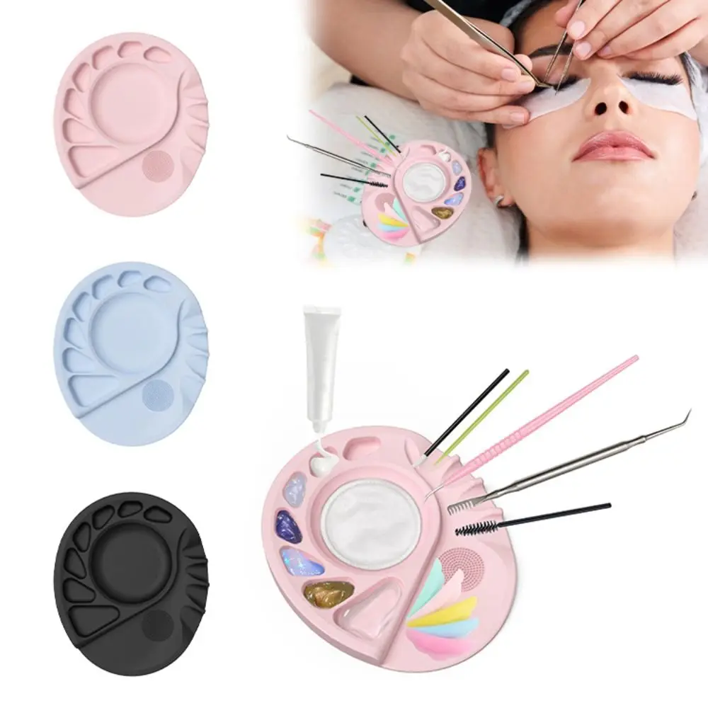 Palet Alas Bedak Silikon Tahan Lama Multifungsi Palet Alas Bedak Dapat Digunakan Kembali Palet Kecantikan Mudah Dibersihkan Nampan Palet Kecantikan Wanita Anak Perempuan