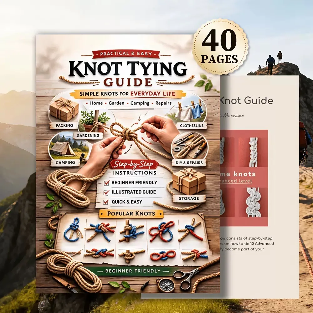 Practical Knot Tying Guide Book for Illustrated Step‑by‑Step Tutorial Book for Camping Outdoor Survival Home Gardening Daily Use