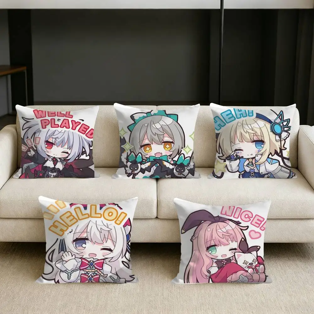 

Cute ChibiS OF A-Arcaea GAME Square Sofa Pillow Cover Solid Color Living Room Home Decor Cushion Case