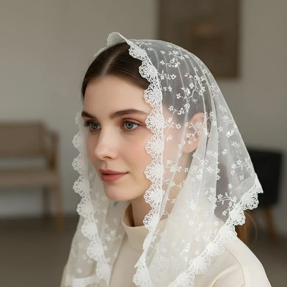 Casual Vintage Lace Flower Hair Scarf Cute Chic Style Sweet Headscarf Bohemian Thin Headband Photography