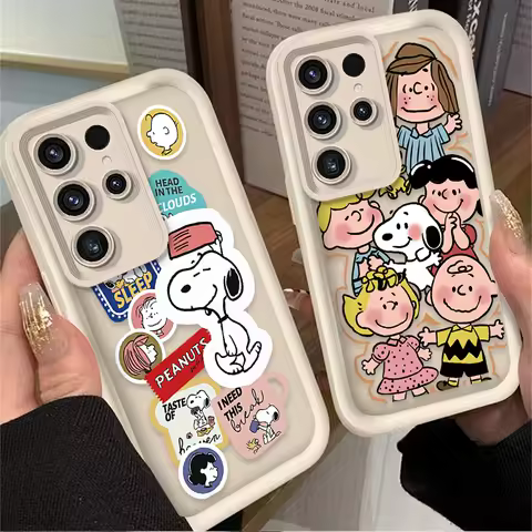 Lovely S-Snoopys Phone Case For Samsung Galaxy S24 S23 S25 Ultra S22 S21 Plus FE A56 A36 A26 A16 A06 A15 A25 A35 A55 5G Cover